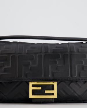 Fendi Black Leather Baguette Bag with Gold Hardware RRP £2,550