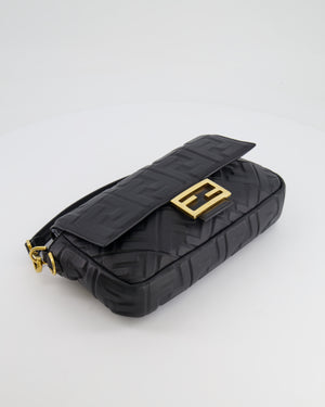 Fendi Black Leather Baguette Bag with Gold Hardware RRP £2,550