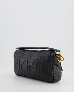 Fendi Black Leather Baguette Bag with Gold Hardware RRP £2,550