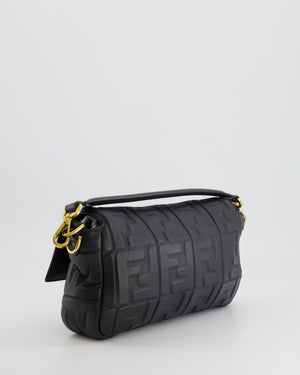 Fendi Black Leather Baguette Bag with Gold Hardware RRP £2,550