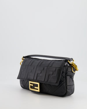 Fendi Black Leather Baguette Bag with Gold Hardware RRP £2,550