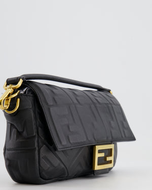 Fendi Black Leather Baguette Bag with Gold Hardware RRP £2,550