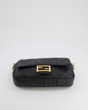 Fendi Black Leather Baguette Bag with Gold Hardware RRP £2,550