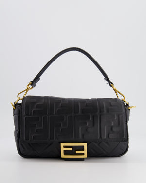 Fendi Black Leather Baguette Bag with Gold Hardware RRP £2,550