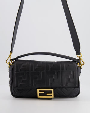 Fendi Black Leather Baguette Bag with Gold Hardware RRP £2,550