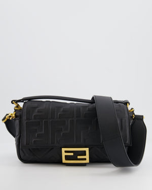 Fendi Black Leather Baguette Bag with Gold Hardware RRP £2,550