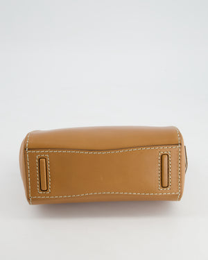 Prada Brown Leather Clutch Bag with Black Alligator Trim and Contrast Stitching