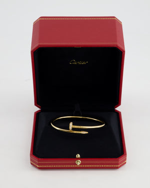 Cartier Juste un Clou Bracelet Classic Yellow Gold 750/1000 Set with 32 Brilliant-Cut Diamonds Size 19 RRP £12,800