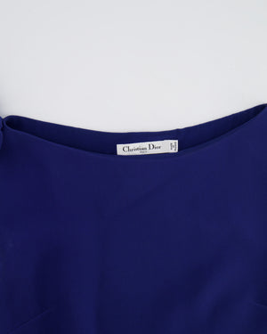 Christian Dior Electric Blue Silk Midi Dress with Shoulder Detailing Size FR 38 (UK 10)