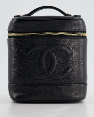 *FIRE PRICE* Chanel Vintage Black Caviar CC Logo Vanity Bag with 24K Gold Hardware