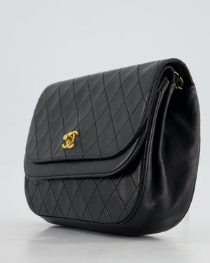 Chanel Vintage Black Half Moon Bag with 24K Gold Hardware