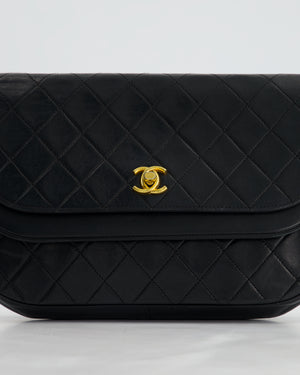 Chanel Vintage Black Half Moon Bag with 24K Gold Hardware