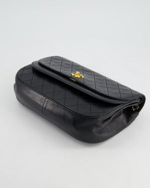 Chanel Vintage Black Half Moon Bag with 24K Gold Hardware