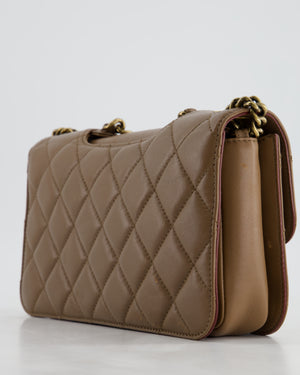 Chanel Brown Large Perfect Edge Flap Bag in Lambskin Leather with Gold Hardware