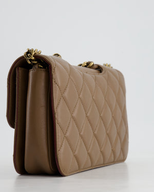 Chanel Brown Large Perfect Edge Flap Bag in Lambskin Leather with Gold Hardware