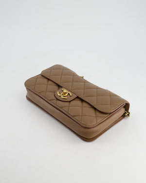 Chanel Brown Large Perfect Edge Flap Bag in Lambskin Leather with Gold Hardware