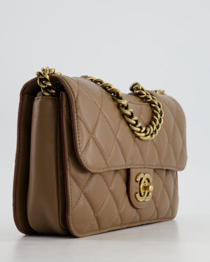 Chanel Brown Large Perfect Edge Flap Bag in Lambskin Leather with Gold Hardware