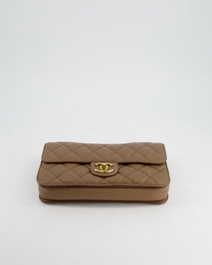 Chanel Brown Large Perfect Edge Flap Bag in Lambskin Leather with Gold Hardware