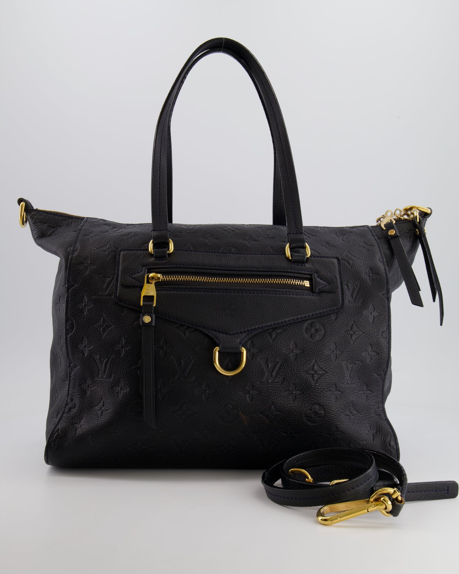 Louis Vuitton Black Lumineuse Empreinte Leather Tote Bag with Gold Har Sellier