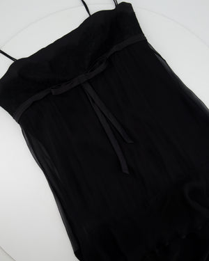 Dolce & Gabanna Black Mini Sleeveless Dress with Lace & Bow Details Size IT 44 (UK 12)