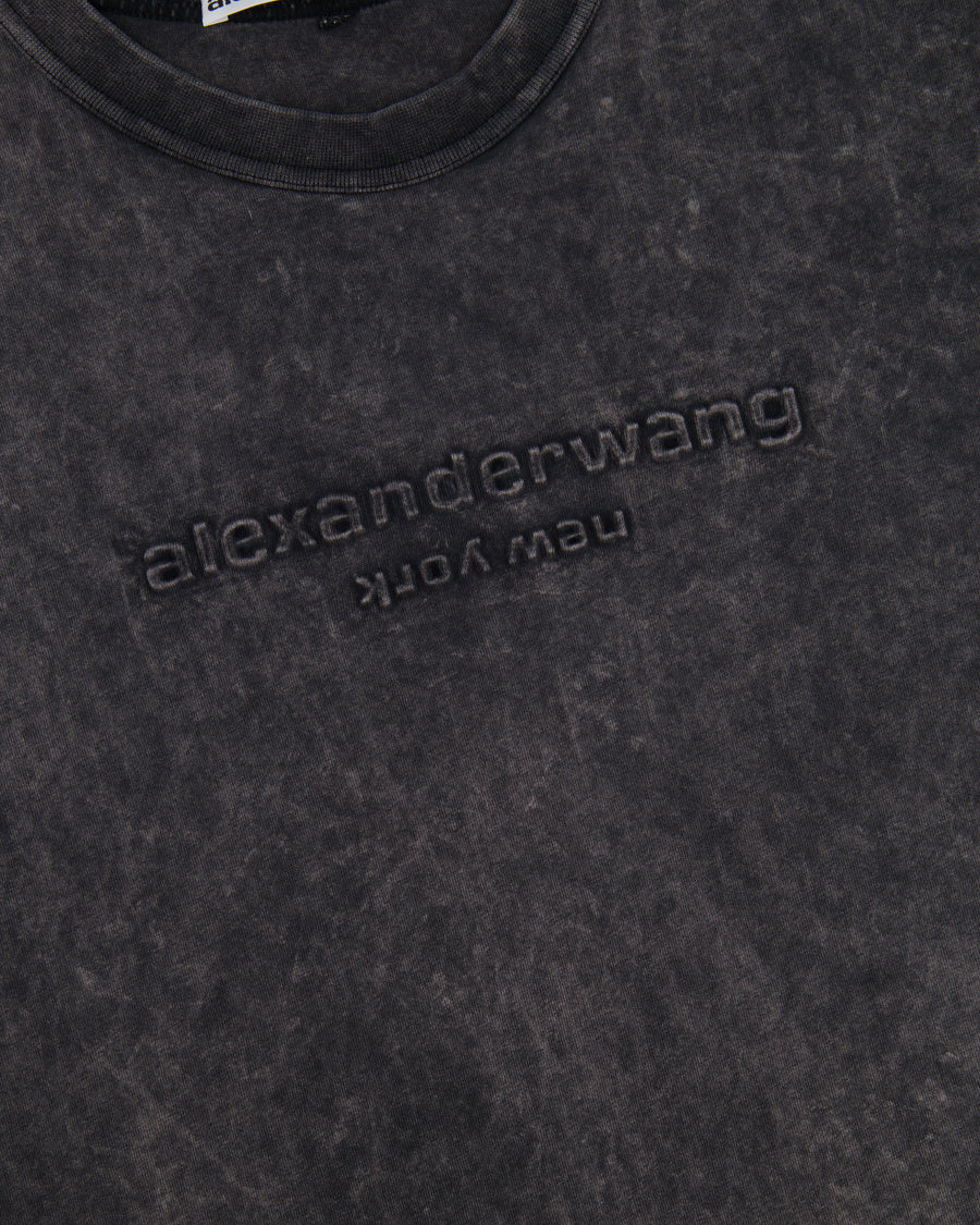 Alexander Wang Dark Grey Oversized T-shirt with Logo Size S (UK 8)