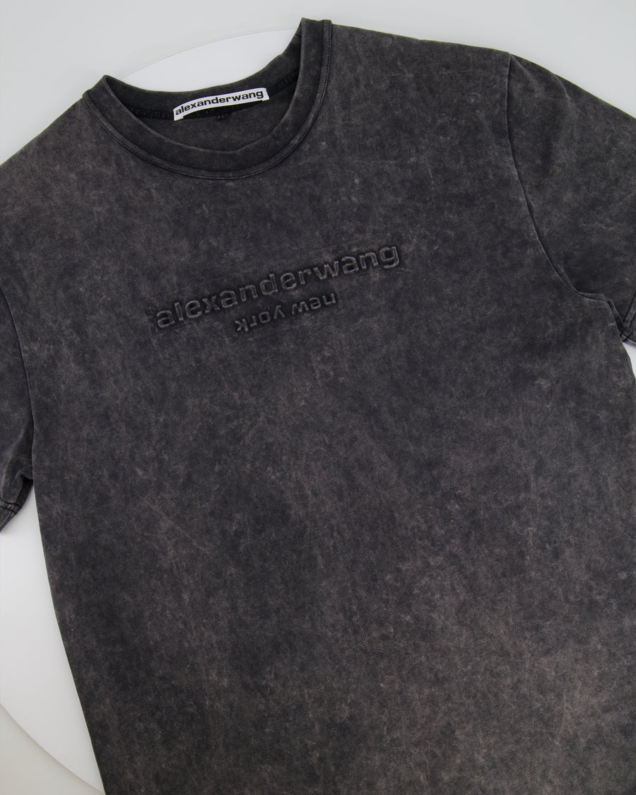 Alexander Wang Dark Grey Oversized T-shirt with Logo Size S (UK 8)