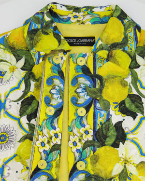 Dolce & Gabbana Multicolour Lemon Printed Jacquard Skirt and Jacket Set Size IT 38 (UK 6)