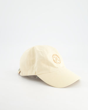 Hermès Cream Cotton Baseball Cap with Brown H Embroidery Detail Size 57