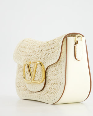 Valentino White Alltime Leather Shoulder Bag with Strap and Gold Hardware RRP £2,890