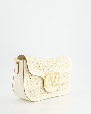 Valentino White Alltime Leather Shoulder Bag with Strap and Gold Hardware RRP £2,890