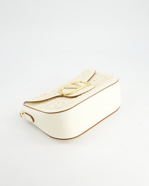 Valentino White Alltime Leather Shoulder Bag with Strap and Gold Hardware RRP £2,890