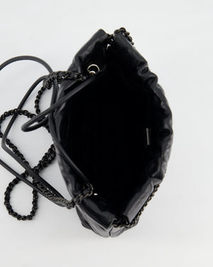 *RARE* Chanel Mini 22 Bag in Black Shiny Calfskin with So Black Hardware RRP £4,770