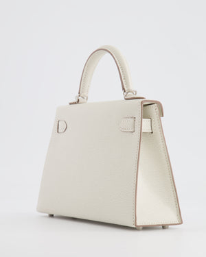 *HOT* Hermès Mini Kelly II 20cm Bag in Mushroom Chèvre Leather with Palladium Hardware