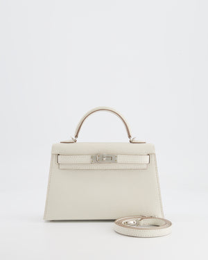 *HOT* Hermès Mini Kelly II 20cm Bag in Mushroom Chèvre Leather with Palladium Hardware