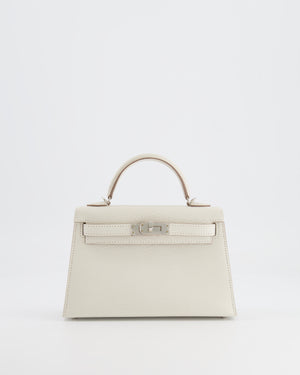 *HOT* Hermès Mini Kelly II 20cm Bag in Mushroom Chèvre Leather with Palladium Hardware