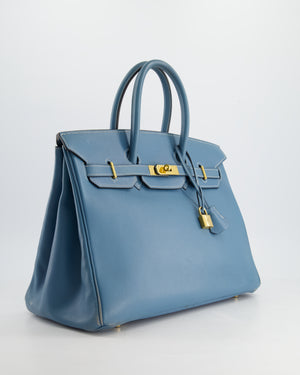 *FIRE PRICE* Hermès Birkin Blue Jean 35cm in Gulliver Leather with Gold Hardware