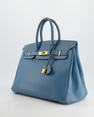 *FIRE PRICE* Hermès Birkin Blue Jean 35cm in Gulliver Leather with Gold Hardware