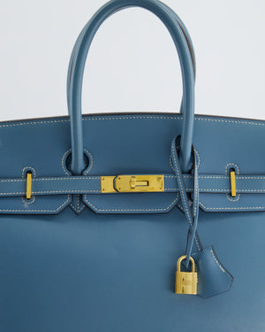 *FIRE PRICE* Hermès Birkin Blue Jean 35cm in Gulliver Leather with Gold Hardware