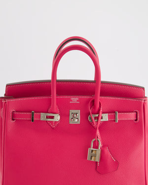 *RARE* Hermès Candy Birkin 25cm Retourne Bag Rose Tyrien Epsom Leather with Palladium Hardware