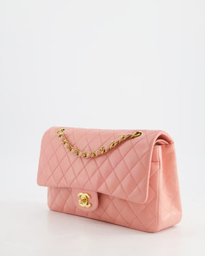 Chanel Baby Pink Vintage Medium Classic Double Flap Bag Lambskin Leather 24K Gold Hardware