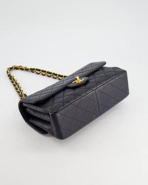 Chanel Black Vintage Lambskin Double Faced Classic Flap Bag with 24K Gold Hardware