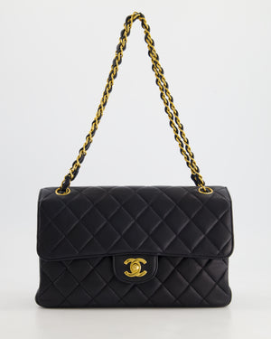 Chanel Black Vintage Lambskin Double Faced Classic Flap Bag with 24K Gold Hardware