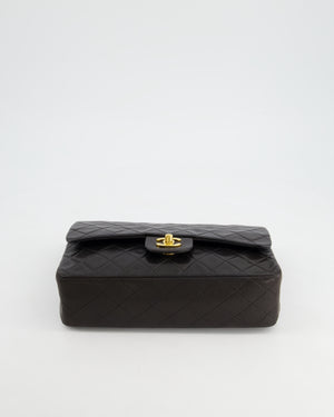 Chanel Vintage Black Medium Classic Double Flap Bag in Lambskin Leather with 24K Gold Hardware