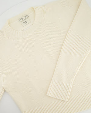 Bottega Veneta Cream Pre Spring 2020 Knit Long Sleeve Jumper with Open Back and Side Detail IT 40 (UK 8)