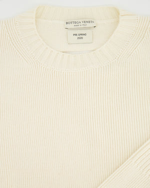 Bottega Veneta Cream Pre Spring 2020 Knit Long Sleeve Jumper with Open Back and Side Detail IT 40 (UK 8)