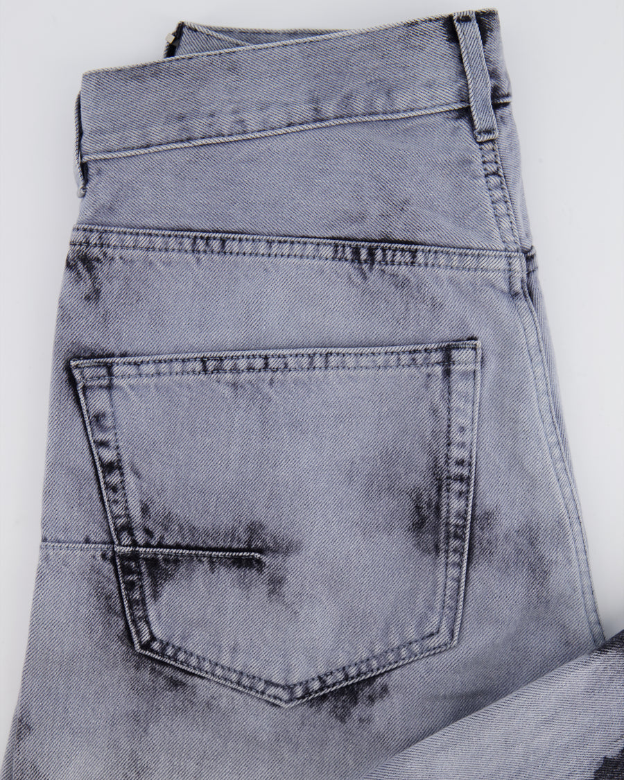 Christian Dior 01 Grey and Black Straight Leg Tie-Dye Jeans Size FR 34 (UK 6)