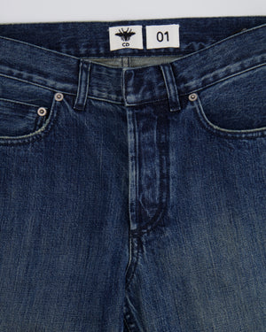 Christian Dior Blue Mid-Rise Large Boyfriend Jeans with Logo Detail Size FR 32 (UK 4) RRP £1,150