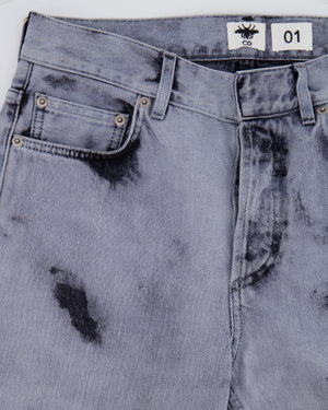 Christian Dior 01 Grey and Black Straight Leg Tie-Dye Jeans Size FR 34 (UK 6)