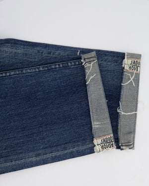 Christian Dior Blue Mid-Rise Large Boyfriend Jeans with Logo Detail Size FR 32 (UK 4) RRP £1,150