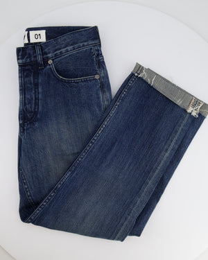 Christian Dior Blue Mid-Rise Large Boyfriend Jeans with Logo Detail Size FR 32 (UK 4) RRP £1,150